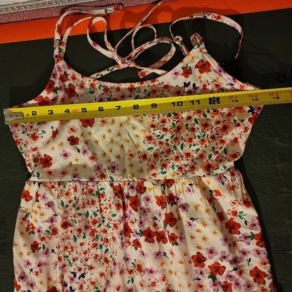 Wednesday's Girl Maternity Tiered Miini Cami Dress Pink Ditsy Floral Sz XS NWT - Picture 7 of 9